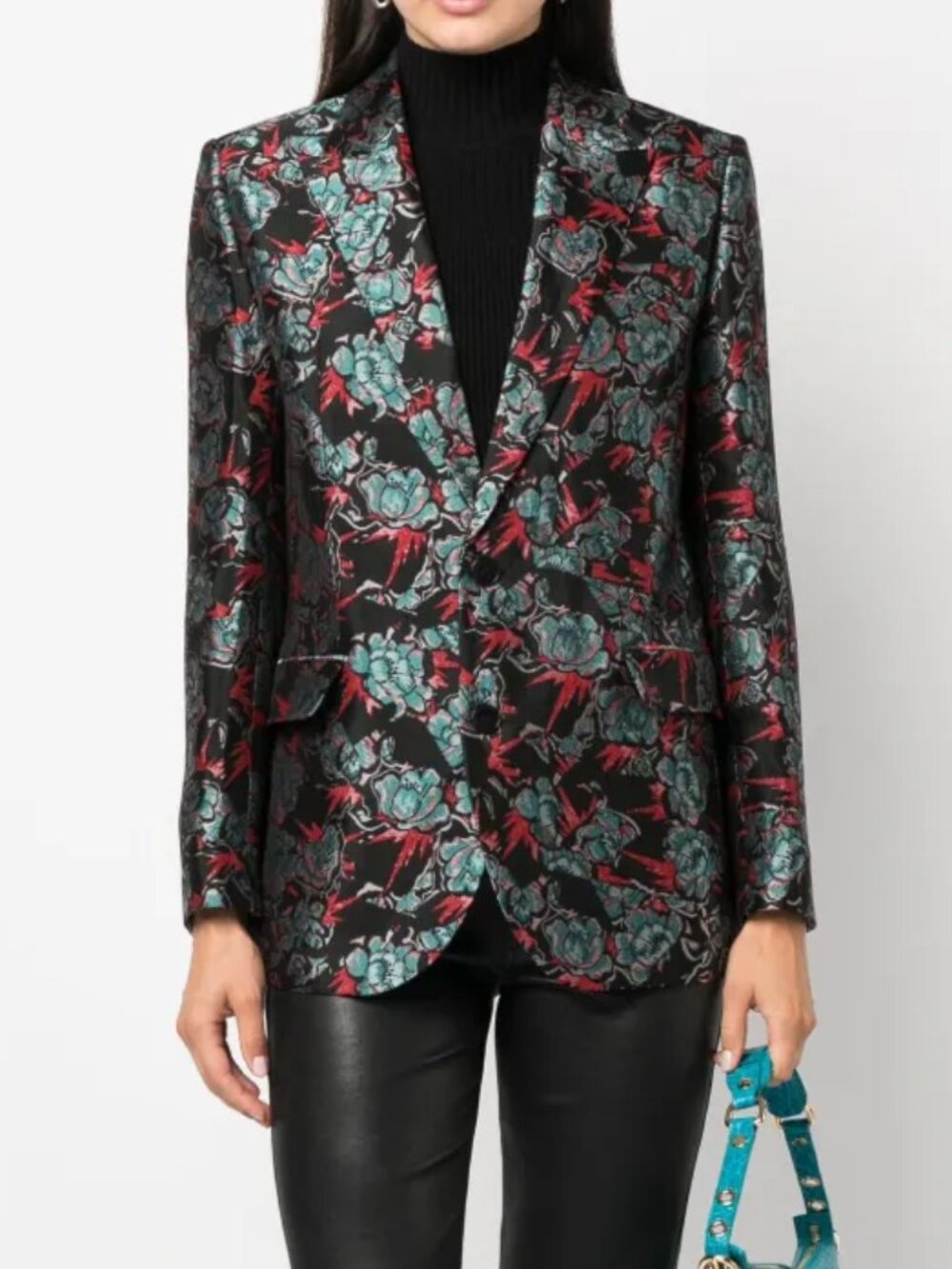 Zadig & Voltaire Vegy floral-jacquard single-breasted blazer